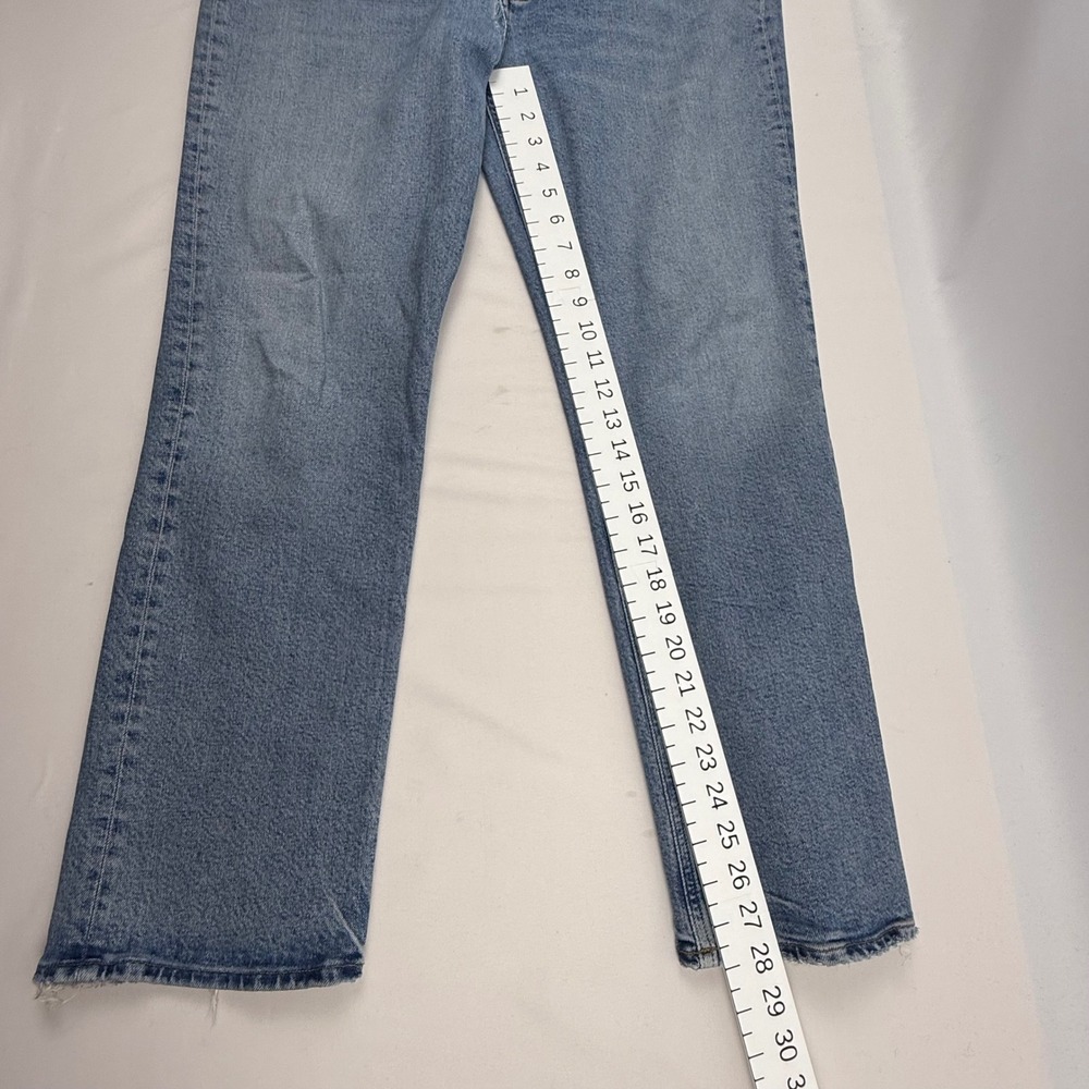 Agolde Riley Long Womens Jeans Size 33 Light Wash High Rise Straight Leg Blue - Picture 6 of 12